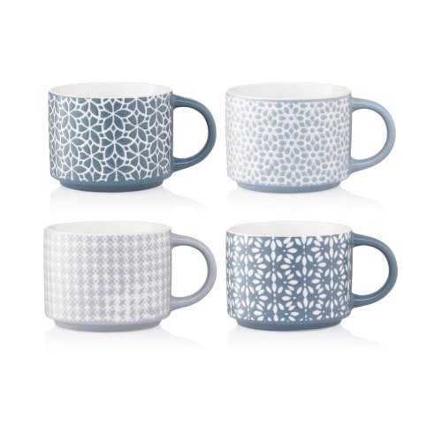 Чашка Ardesto Weaving B, 330мл, порцеляна, синьо-біла (AR3473B)