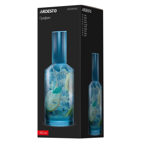 Графин Ardesto, 800мл, боросилікатне скло, блакитний (AR2690GBL)