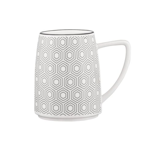 Чашка Ardesto Lamberto, 360мл, порцеляна, біло-сіра (AR3051)