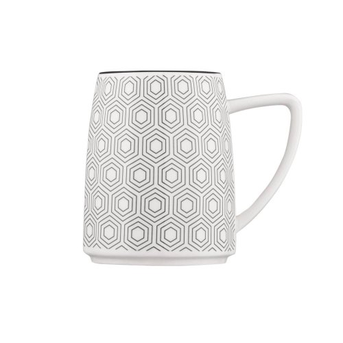 Чашка Ardesto Lamberto, 360мл, порцеляна, біло-сіра (AR3051)