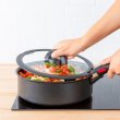 Кришка Tefal Ingenio, 24см, скло/силікон, прозоро-чорна (L9846553)