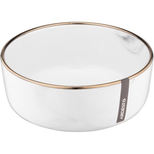 Салатник Ardesto Marmo, 15.6см, кераміка, білий (AR2916MRW)