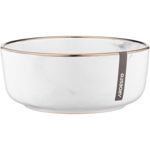 Салатник Ardesto Marmo, 15.6см, кераміка, білий (AR2916MRW)