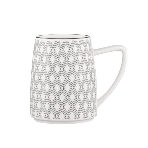 Чашка Ardesto Lamberto, 360мл, порцеляна, біло-сіра (AR3049)