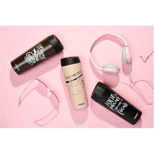 Термокухоль Ardesto Coffee time Bradypus, 450мл, нержавіюча сталь, бежевий (AR2645DBE)