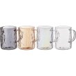 Набір чашок Ardesto Shine mix, 260мл, 4шт, боросилікатне скло, прозорий/золотистий/сірий/перламутровий (AR2626GM)
