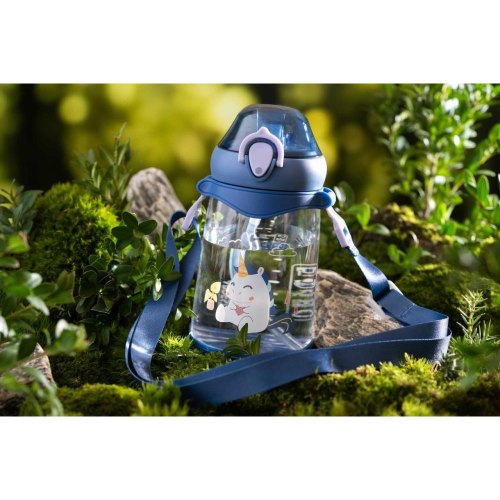 Пляшка для води дитяча Ardesto Unicorn, 500мл, пластик, синя (AR2250PU)