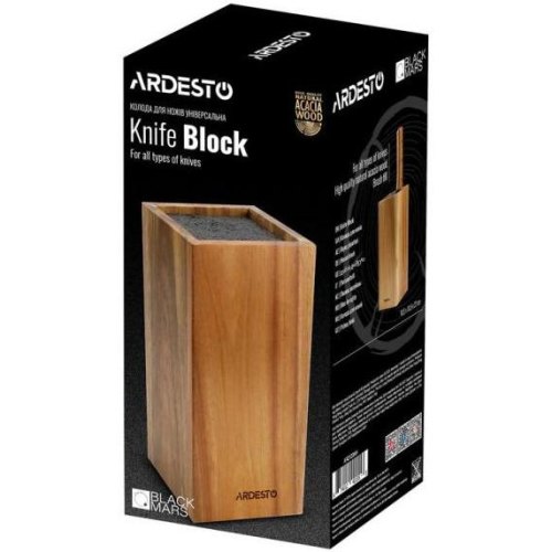 Колода для ножів Ardesto Black Mars, 23см, дерево (AR2123AH)
