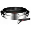 Набір посуду Tefal Ingenio Emotion, змінна ручка, 3 предмети, нержавіюча сталь/бакеліт (L897S374)
