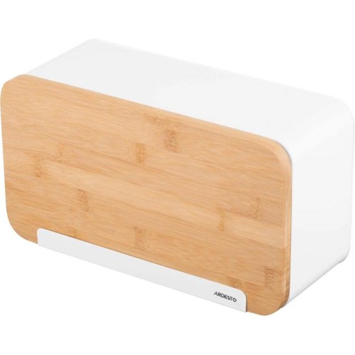 Хлібниця Ardesto Midori, метал/бамбук, біла (AR0914WB)