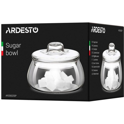 Цукорниця Ardesto, 500мл, боросилікатне скло, прозора (AR2602SP)