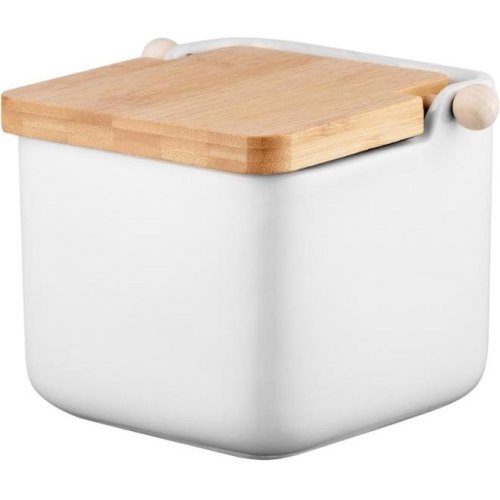 Цукорниця Ardesto Midori, 840мл, кераміка/бамбук, біла (AR0907W)