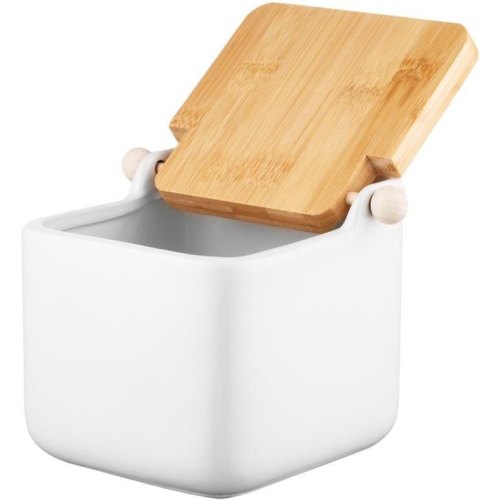 Цукорниця Ardesto Midori, 840мл, кераміка/бамбук, біла (AR0907W)