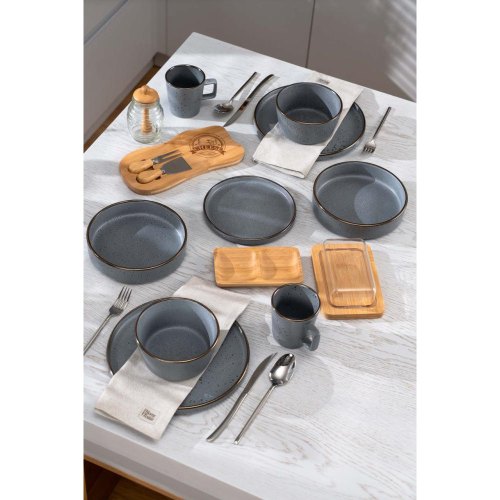 Салатник Ardesto Fasano, 700мл, 15.1см, кераміка, сірий (AR0215FG)