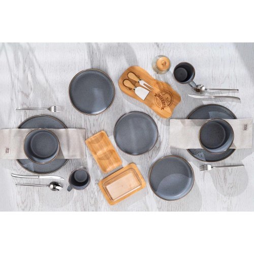 Салатник Ardesto Fasano, 700мл, 15.1см, кераміка, сірий (AR0215FG)