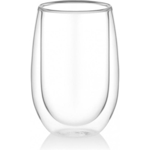 Набір чашок Ardesto, 350мл, 2шт, подвійні стінки, боросилікатне скло, прозорий (AR2635BV)