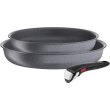 Набір посуду Tefal Ingenio Mineralia Force, змінна ручка, 3 предмети, алюміній/бакеліт, сірий (L3969102)