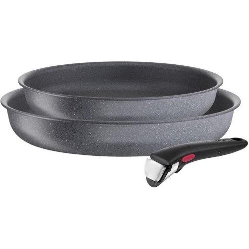 Набір посуду Tefal Ingenio Mineralia Force, змінна ручка, 3 предмети, алюміній/бакеліт, сірий (L3969102)
