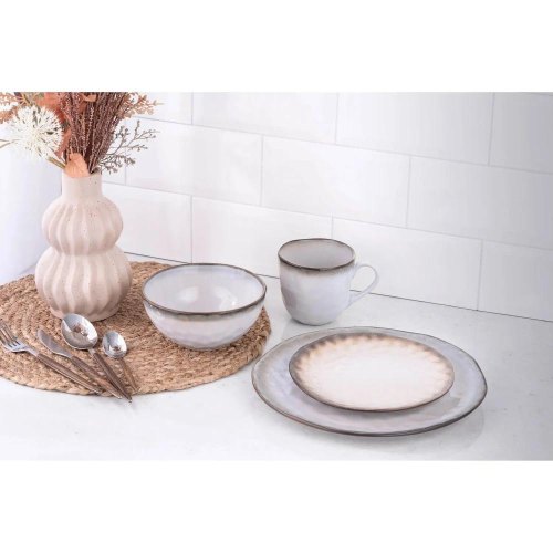 Тарілка обідня Ardesto Umbria, 27см, кераміка, світло-сіра (AR2927UG)