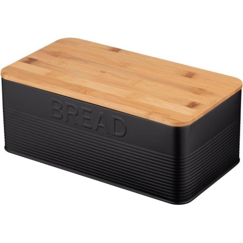 Хлібниця Ardesto Midori, метал/бамбук, чорна (AR0912BB)