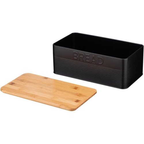 Хлібниця Ardesto Midori, метал/бамбук, чорна (AR0912BB)