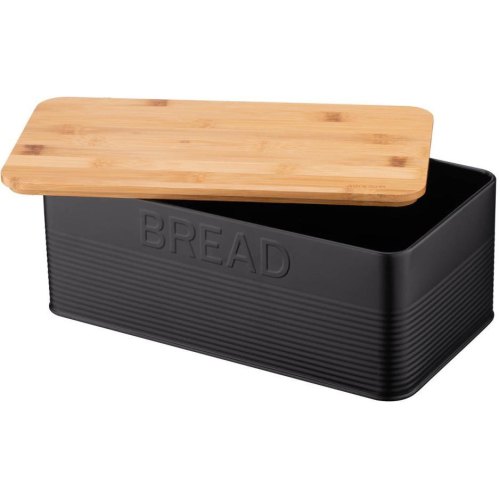 Хлібниця Ardesto Midori, метал/бамбук, чорна (AR0912BB)
