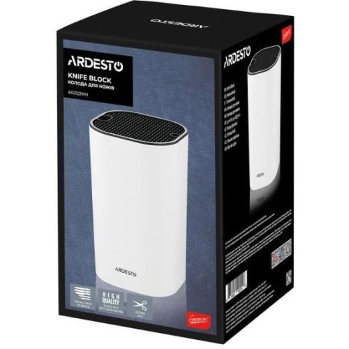 Колода для ножів Ardesto Gemini, 23см, пластик, біла (AR2123WH)