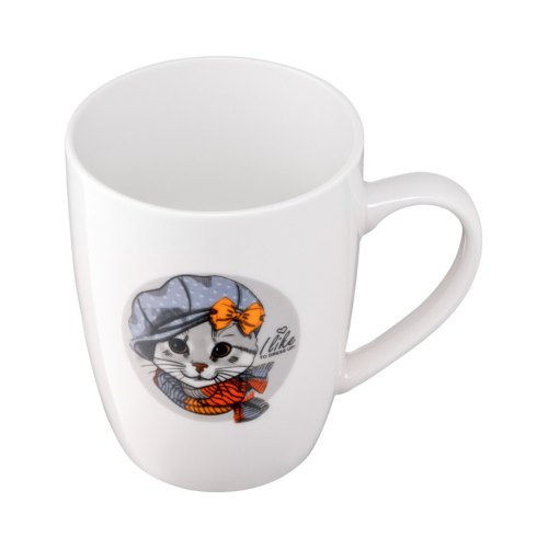 Чашка Ardesto Lovely cat, 320мл, порцеляна, біла (AR3464)