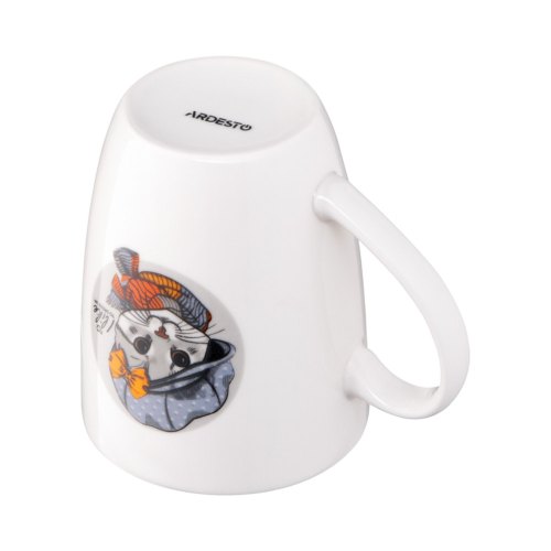 Чашка Ardesto Lovely cat, 320мл, порцеляна, біла (AR3464)