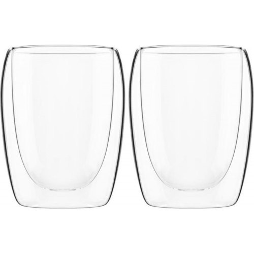 Набір чашок Ardesto, 300мл, 2шт, подвійні стінки, боросилікатне скло, прозорий (AR2630DWP)