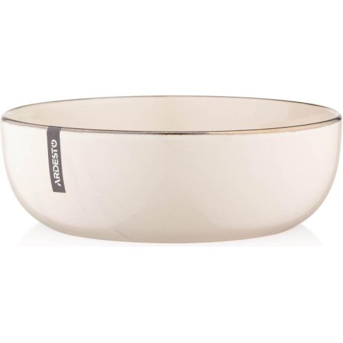 Тарілка супова Ardesto Marmo, 19см, кераміка, бежева (AR2919MRBS)