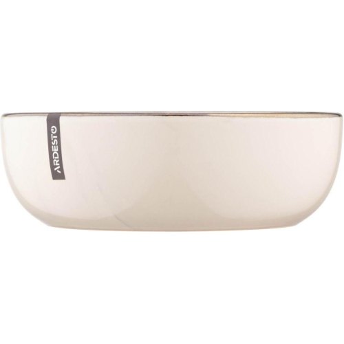 Тарілка супова Ardesto Marmo, 19см, кераміка, бежева (AR2919MRBS)