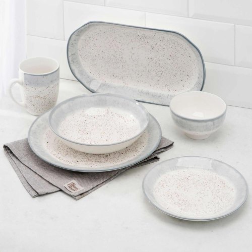 Чашка Ardesto Siena, 360мл, порцеляна, біло-сіра (AR2936SW)