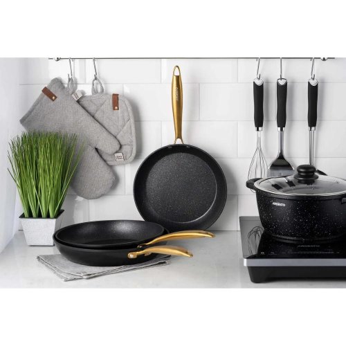 Сковорода Ardesto Black Mars Sparkle, 26см, алюміній, чорна (AR1926BM)