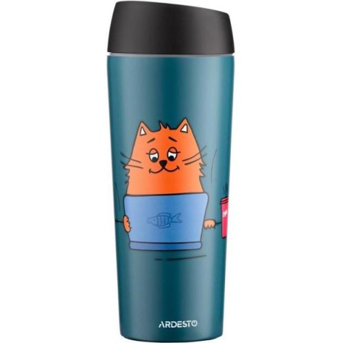 Термокухоль Ardesto Coffee time Red Cat, 450мл, нержавіюча сталь, синій (AR2645CG)