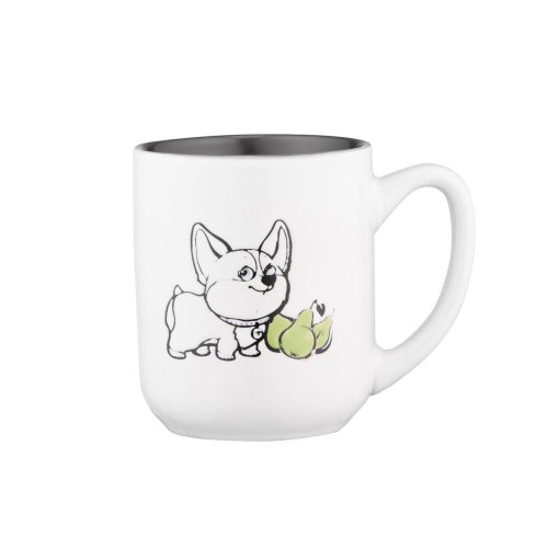 Чашка Ardesto Corgi, 380мл, кераміка, біло-сіра (AR3054)
