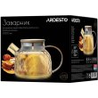 Заварник Ardesto Golden Moon Diamond, 1000мл, боросилікатне скло/бамбук, золотистий (AR3010GBH)