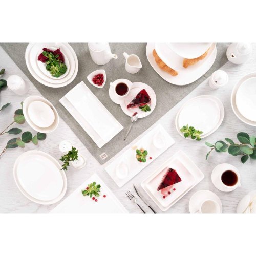 Блюдо Ardesto, 20.5х16см, овальне, порцеляна, біле (AR3725)