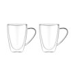 Набір чашок Ardesto, 430мл, 2шт, з ручками, подвійні стінки, боросилікатне скло, прозорий (AR2643BH)