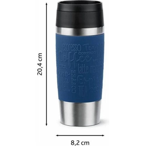 Термочашка Tefal Travel Mug Classic, 360мл, нержавіюча сталь, синій (N2020310)