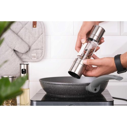 Млинок Ardesto Gemini, для солі та перцю, 140мл, акрил/нержавіюча сталь, прозорий (AR2102SS)