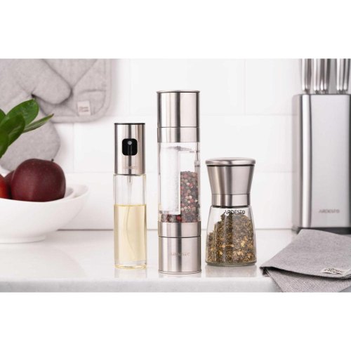 Млинок Ardesto Gemini, для солі та перцю, 140мл, акрил/нержавіюча сталь, прозорий (AR2102SS)