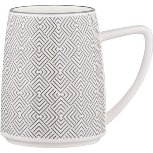 Чашка Ardesto Lamberto, 360мл, порцеляна, біло-сіра (AR3050)