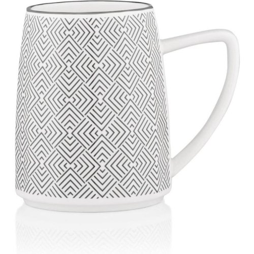 Чашка Ardesto Lamberto, 360мл, порцеляна, біло-сіра (AR3050)