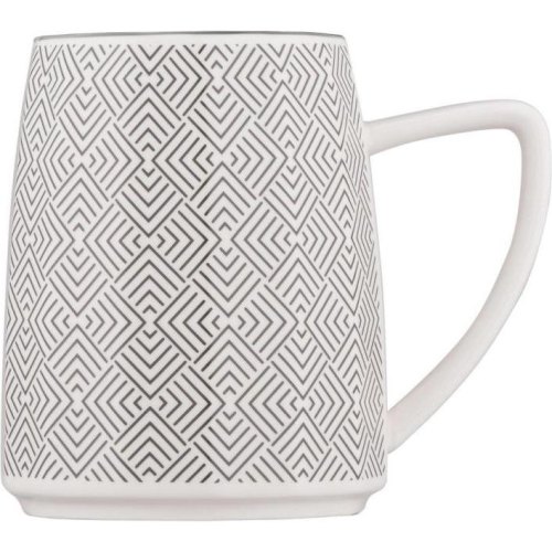 Чашка Ardesto Lamberto, 360мл, порцеляна, біло-сіра (AR3050)