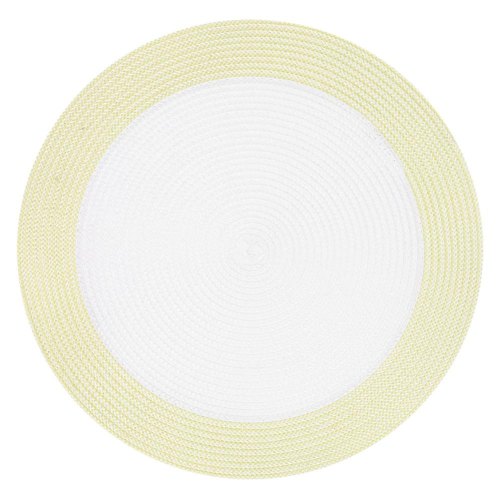 Килимок сервірувальний Ardesto, 38см, круглий, поліпропілен, біло-зелений (AR3324GNW)