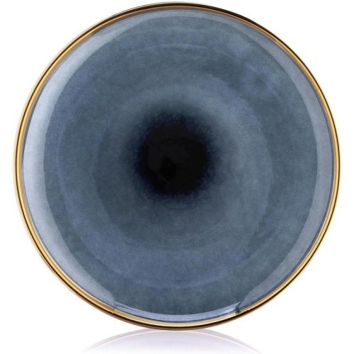 Тарілка обідня Ardesto Andria, 25.7см, кераміка, синьо-сіра (AR2926AB)