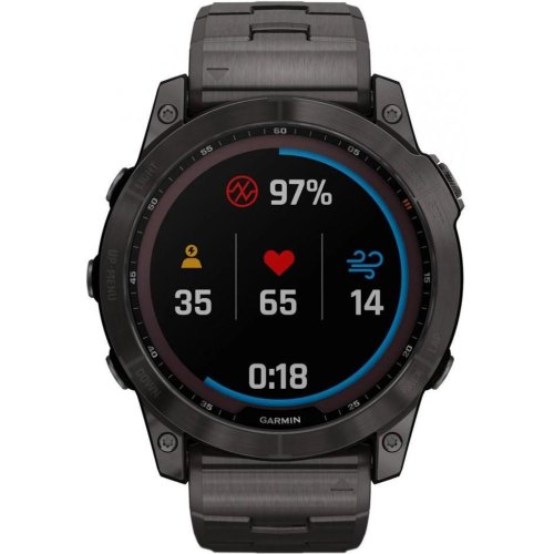 Смартгодинник Garmin Fenix 7X Sapphire Solar C. Grey DLC Titanium w. Carbon Grey DLC Vented T. Band (010-02541-27)