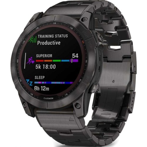 Смартгодинник Garmin Fenix 7X Sapphire Solar C. Grey DLC Titanium w. Carbon Grey DLC Vented T. Band (010-02541-27)