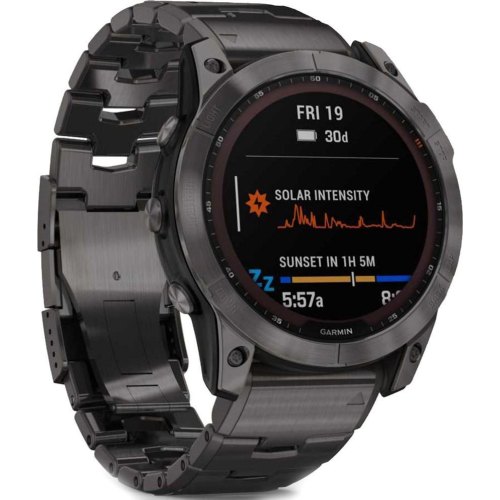 Смартгодинник Garmin Fenix 7X Sapphire Solar C. Grey DLC Titanium w. Carbon Grey DLC Vented T. Band (010-02541-27)